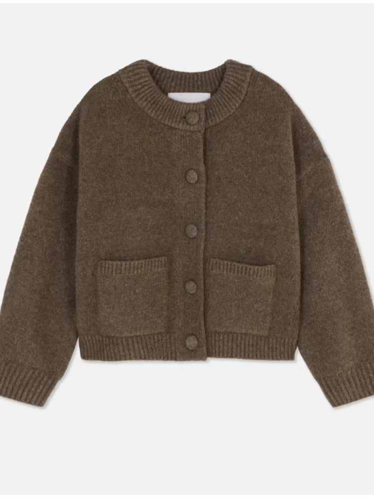 Casual Solid Knitted Sweater Women Street Single Breasted O-neck Full Sleeve Loose Open Stitch Female 2025 Autumn Lady Outwears