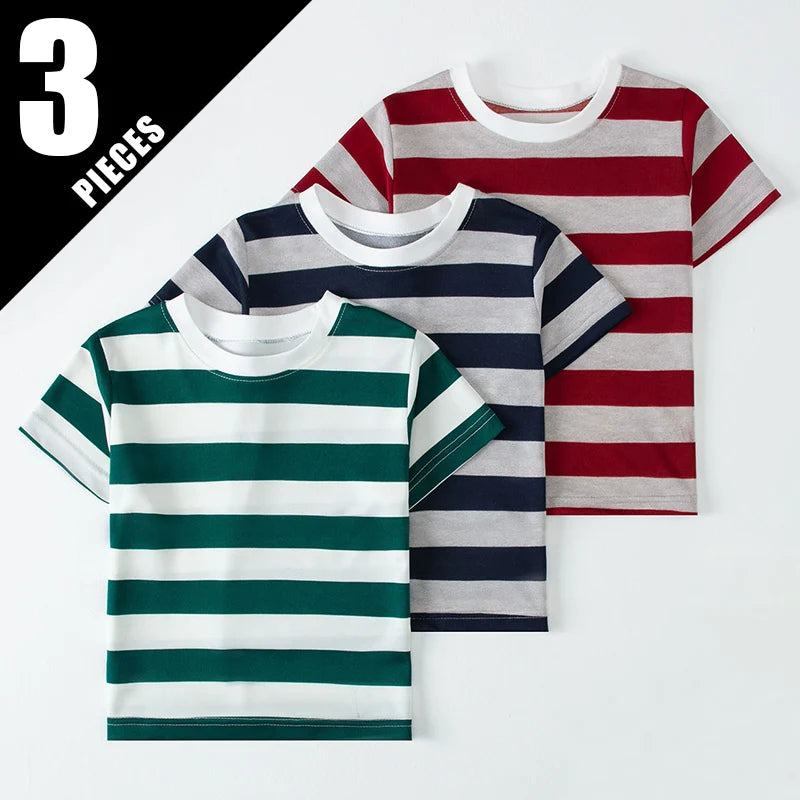 1/2/3 Pcs Children's Solid Color POLO Shirt Boy Handsome Fashion Sports T-shirt Girl Lapel Casual And Comfortable Short Sleeves