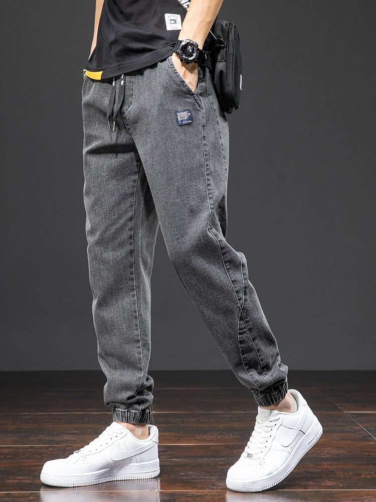 Men’s Cargo Jeans – Streetwear Baggy Denim Jogger Pants, Harem Trousers Plus Size