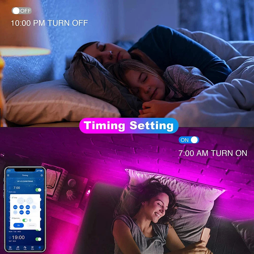 Bluetooth LED Strip Lights – Smart 5050 SMD RGB Light Strip with APP & Remote Control, Flexible Tape for TV, Gaming Room & Home Decor