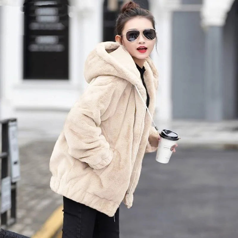 Flannel Woman Hooded Tops with Zipper 2000s Casual Cotton Youthful Clothes Sweat-shirt Full Zip Up Hoodies Sweatshirt for Women