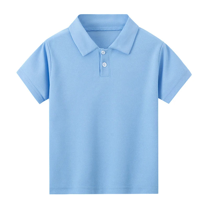 1/2/3 Pcs Children's Solid Color POLO Shirt Boy Handsome Fashion Sports T-shirt Girl Lapel Casual And Comfortable Short Sleeves