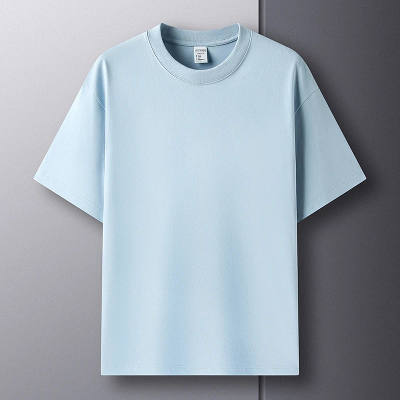 Men’s Cotton Summer T-Shirt – Short Sleeve Round Neck, Breathable Fashion Top