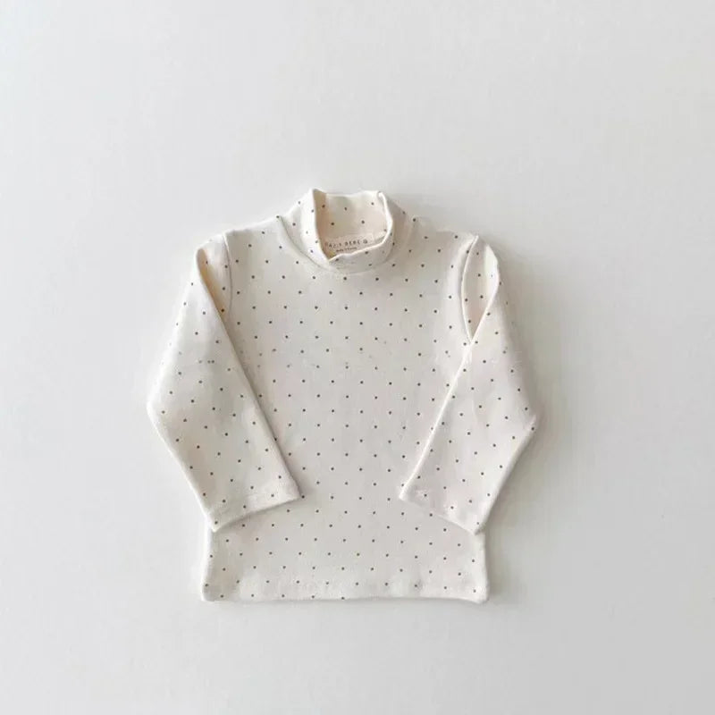 Spring Autumn Children's soft Long-Sleeve Basic Shirts Baby Kids Clothes New Girls Top Tees Girls Print Turtleneck T-Shirt
