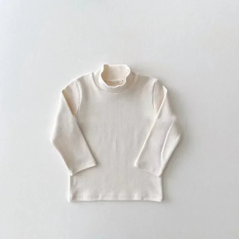 Spring Autumn Children's soft Long-Sleeve Basic Shirts Baby Kids Clothes New Girls Top Tees Girls Print Turtleneck T-Shirt