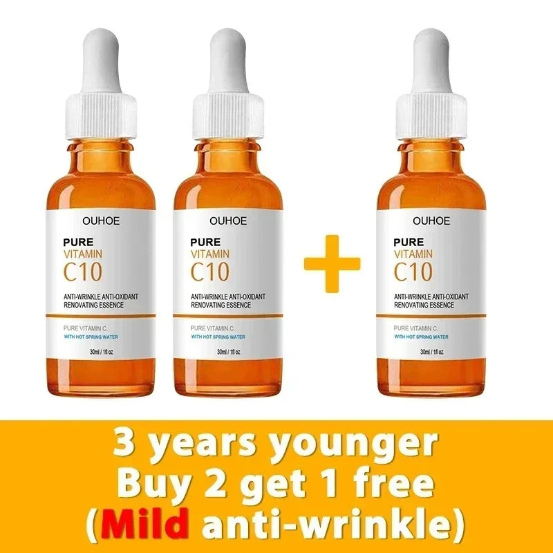 Vitamin C Face Serum – Anti-Aging Essence for Wrinkle Removal, Skin Firming, Fine Line Fading, Brightening & Nourishing Care