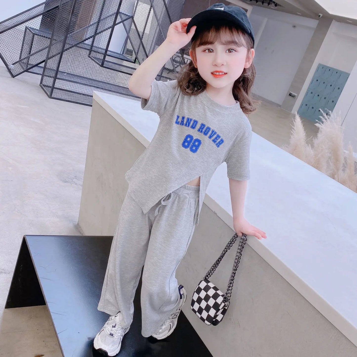 1Set Summer Baby Sets Children's Clothing Girls Kids Toddler Clothes Fashion T-shirt Top + Length Pants Adolescent Sport Clothes