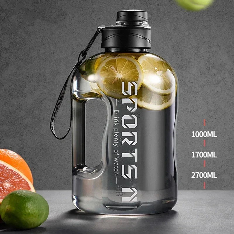 Large Capacity Sports Water Bottle – 1.7L/2.7L Portable Gym & Outdoor Cup