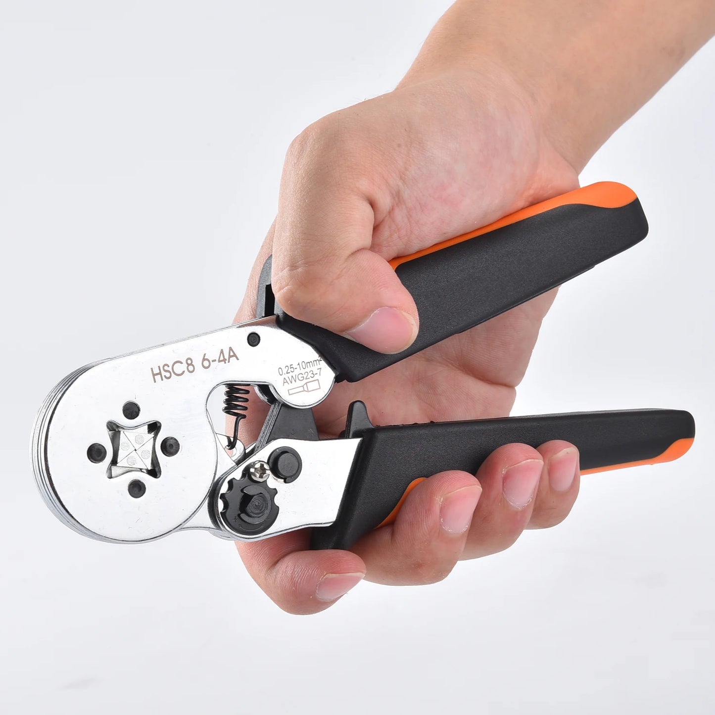 Ferrule Crimping Tool HSC8 6-4 / 6-6 – Mini Electrical Pliers for Wire Terminal Sleeves, 0.25-10mm² Hand Crimper Clamp for Cable Repair