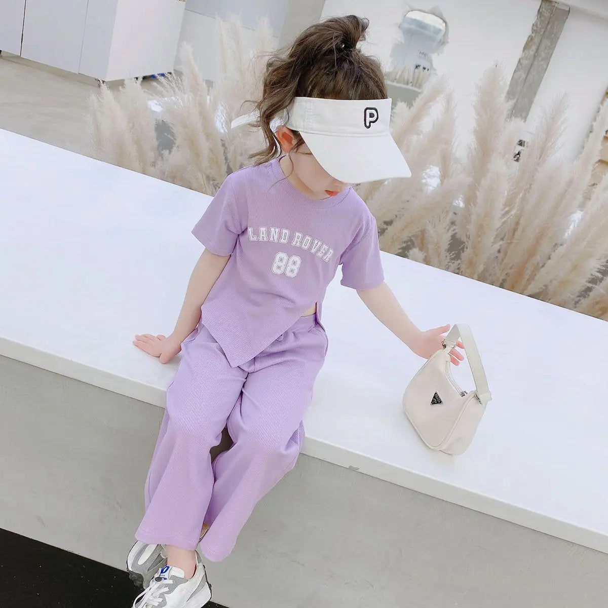 1Set Summer Baby Sets Children's Clothing Girls Kids Toddler Clothes Fashion T-shirt Top + Length Pants Adolescent Sport Clothes