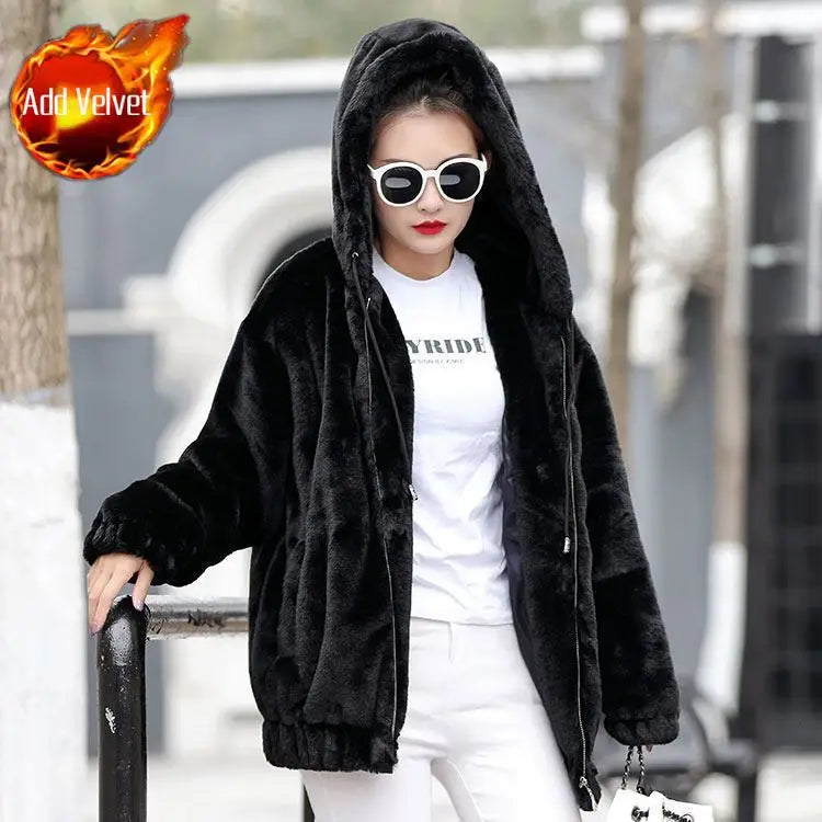 Flannel Woman Hooded Tops with Zipper 2000s Casual Cotton Youthful Clothes Sweat-shirt Full Zip Up Hoodies Sweatshirt for Women