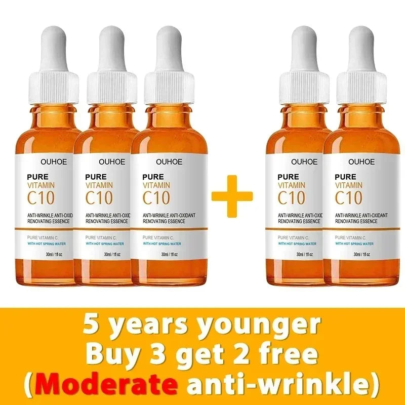 Vitamin C Face Serum – Anti-Aging Essence for Wrinkle Removal, Skin Firming, Fine Line Fading, Brightening & Nourishing Care