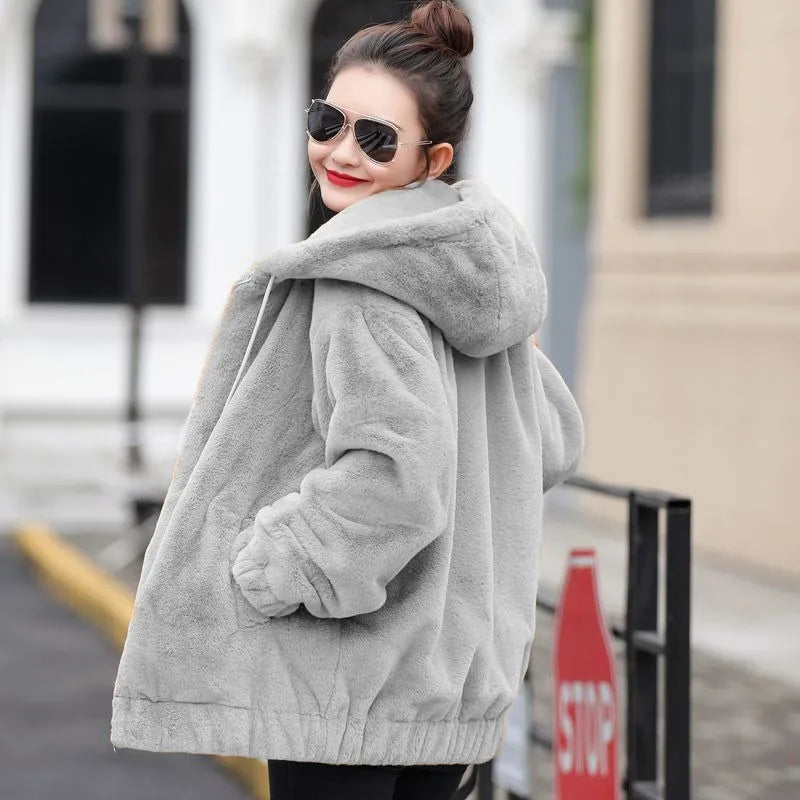 Flannel Woman Hooded Tops with Zipper 2000s Casual Cotton Youthful Clothes Sweat-shirt Full Zip Up Hoodies Sweatshirt for Women