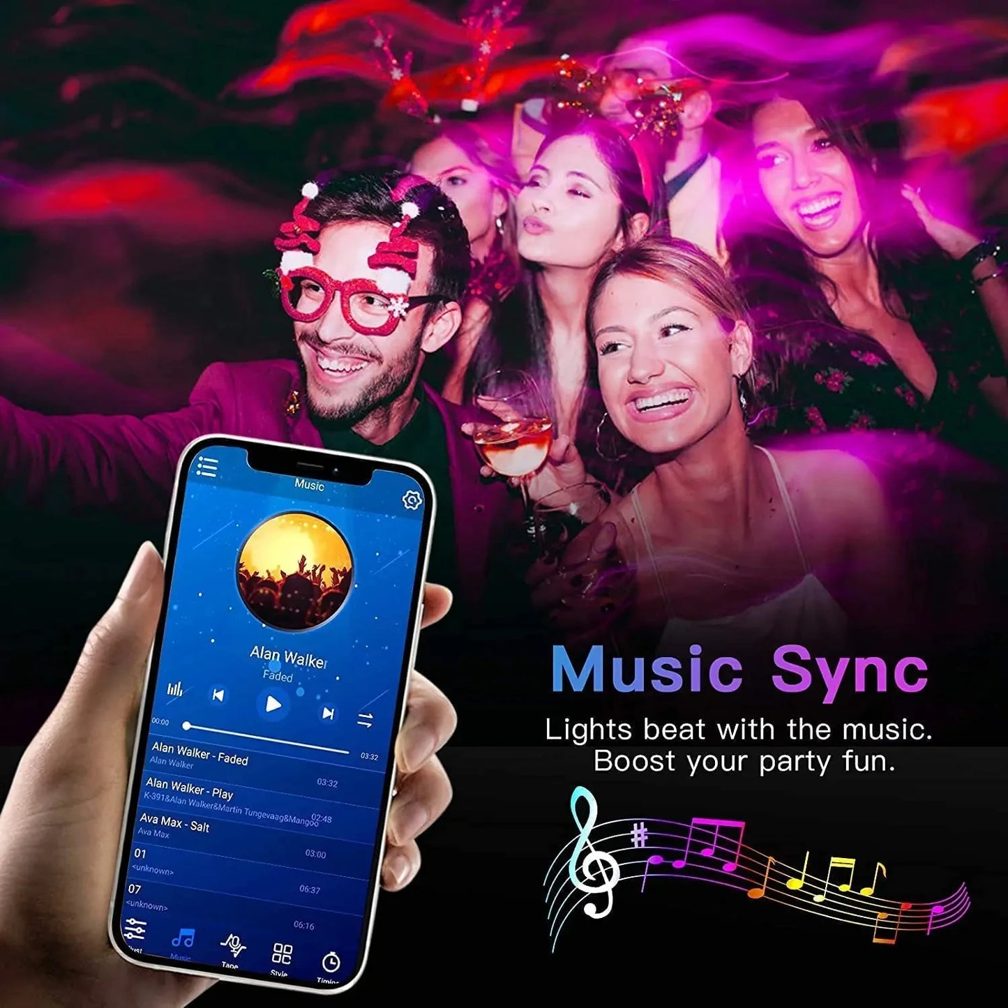 Bluetooth LED Strip Lights – Smart 5050 SMD RGB Light Strip with APP & Remote Control, Flexible Tape for TV, Gaming Room & Home Decor