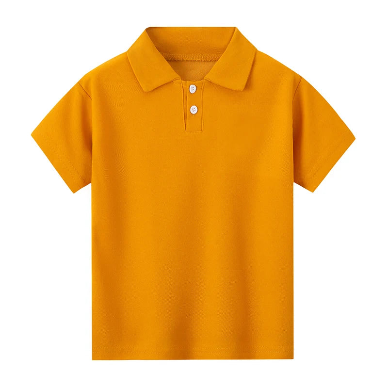 1/2/3 Pcs Children's Solid Color POLO Shirt Boy Handsome Fashion Sports T-shirt Girl Lapel Casual And Comfortable Short Sleeves