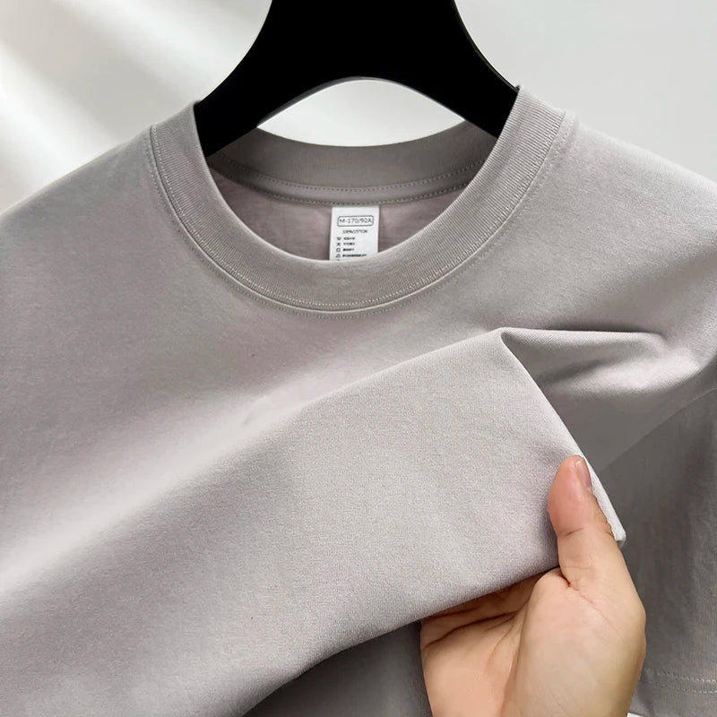 Men’s Cotton Summer T-Shirt – Short Sleeve Round Neck, Breathable Fashion Top