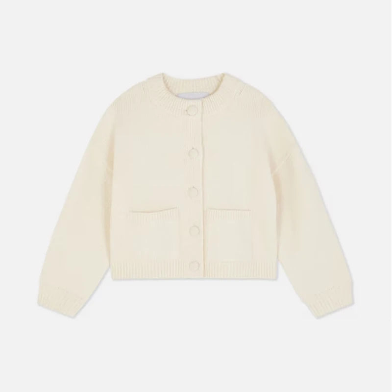 Casual Solid Knitted Sweater Women Street Single Breasted O-neck Full Sleeve Loose Open Stitch Female 2025 Autumn Lady Outwears