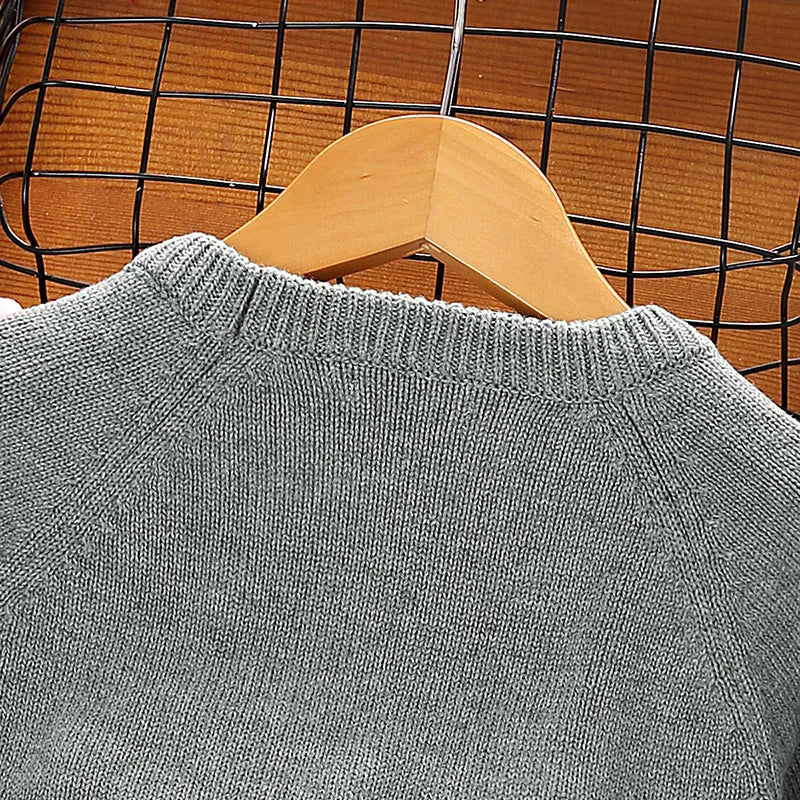 Girls Winter Grey Sweatshirt Cute Peter Pan Collar Openings at Cuffs with Colorful Poms Casual And Pretty Sweatshirt for Kids