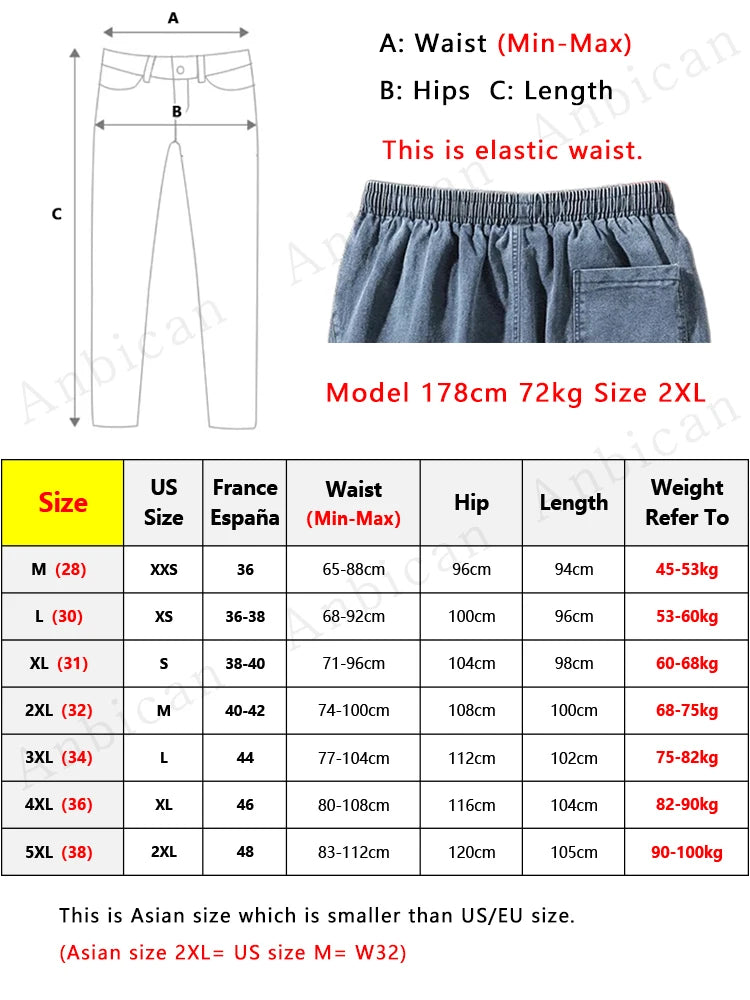 Men’s Cargo Jeans – Streetwear Baggy Denim Jogger Pants, Harem Trousers Plus Size