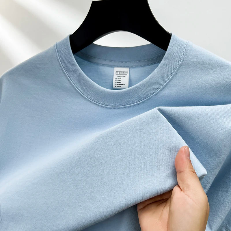 Men’s Cotton Summer T-Shirt – Short Sleeve Round Neck, Breathable Fashion Top