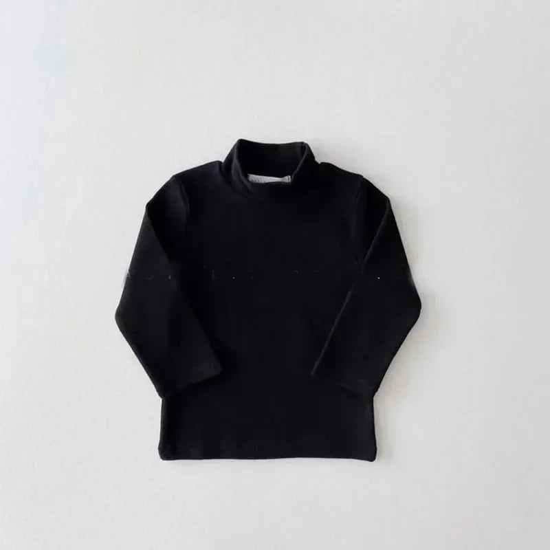 Spring Autumn Children's soft Long-Sleeve Basic Shirts Baby Kids Clothes New Girls Top Tees Girls Print Turtleneck T-Shirt