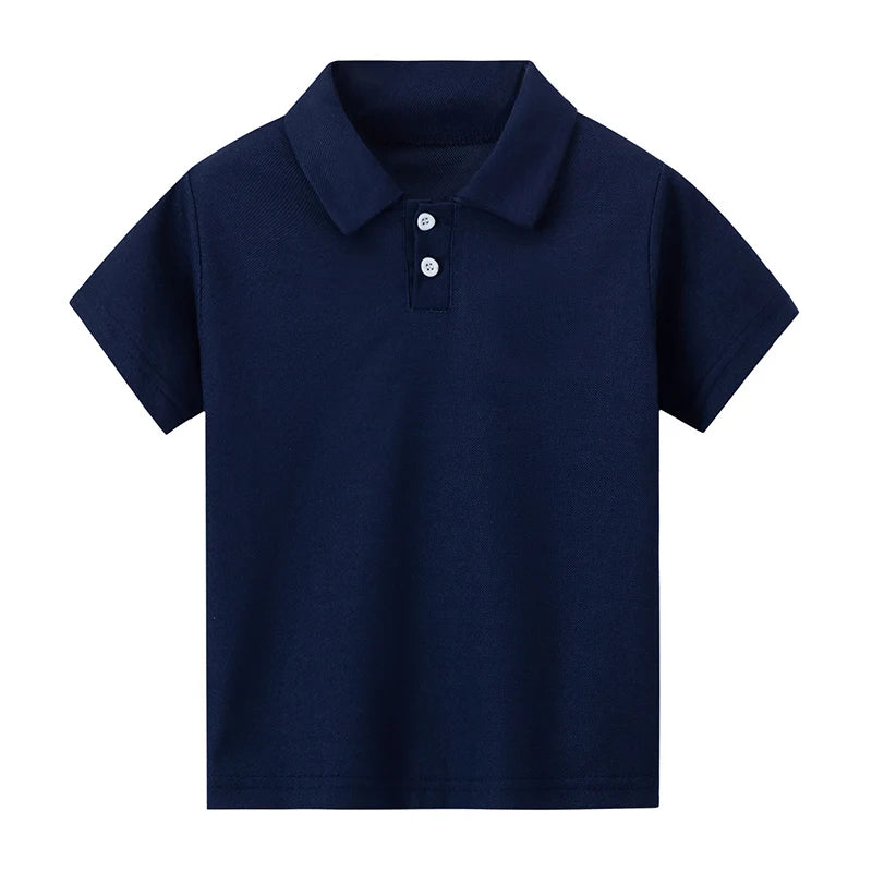 1/2/3 Pcs Children's Solid Color POLO Shirt Boy Handsome Fashion Sports T-shirt Girl Lapel Casual And Comfortable Short Sleeves