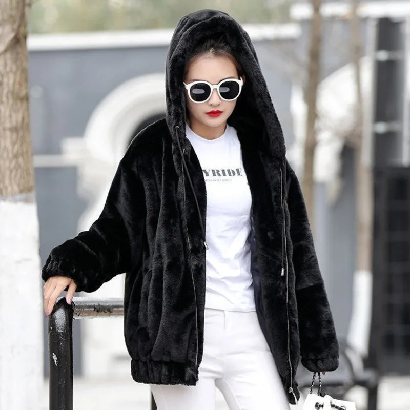 Flannel Woman Hooded Tops with Zipper 2000s Casual Cotton Youthful Clothes Sweat-shirt Full Zip Up Hoodies Sweatshirt for Women