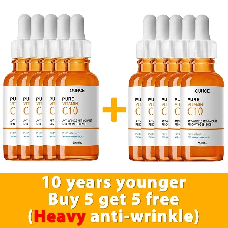 Vitamin C Face Serum – Anti-Aging Essence for Wrinkle Removal, Skin Firming, Fine Line Fading, Brightening & Nourishing Care