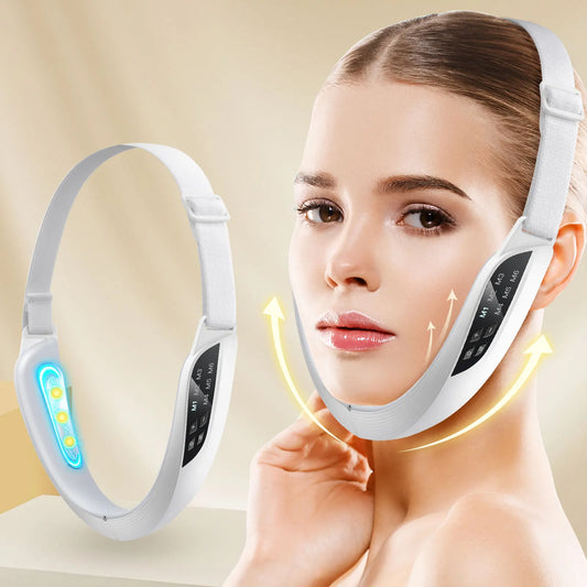 Electric V-Shaped Face Lifting Device – 6 Modes, 8 Levels EMS Microcurrent Facial Massager for Double Chin Removal & Skin Firming