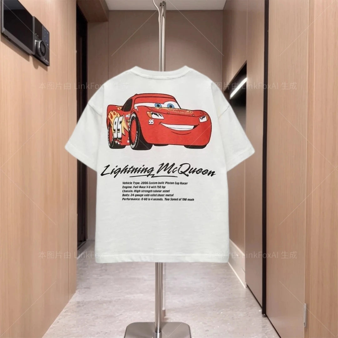 Disney Clothes Summer New Short Sleeve Tops Boys Cartoon Print Crewneck Base Shirt Children Fashion Wear Thin All-match Tees