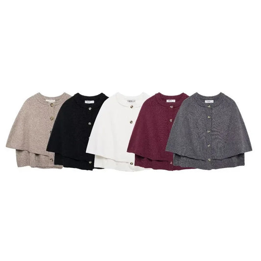 Fashionable Casual Women's Knitwear Sweatshirt Autumn 2024 New Arrival Round Neck Short Jacket European Style 2488107