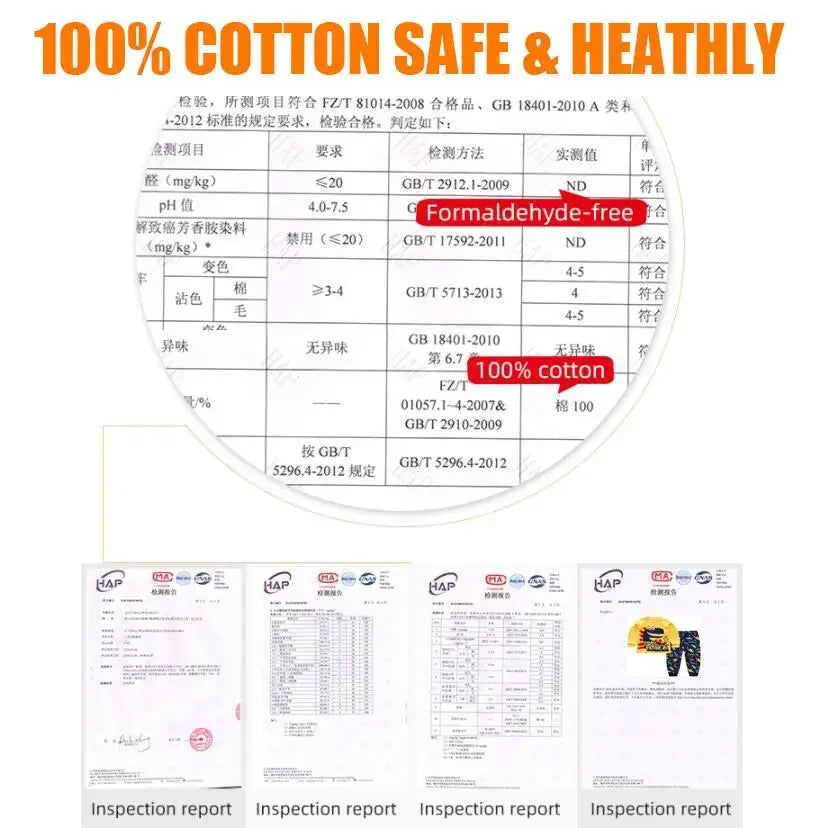 Kids Cotton Clothing Set Autumn Winter Pajamas Pants + Top Sleepwear for Boys Girls Christmas Gift