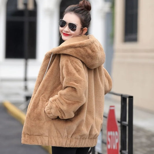 Flannel Woman Hooded Tops with Zipper 2000s Casual Cotton Youthful Clothes Sweat-shirt Full Zip Up Hoodies Sweatshirt for Women