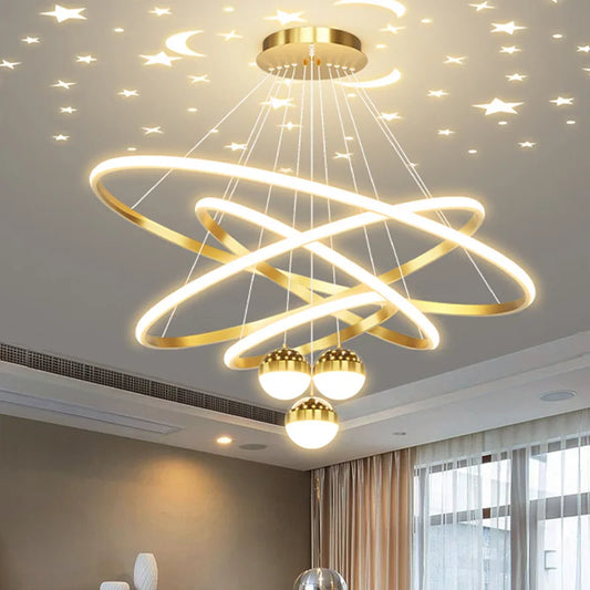 Ceiling pendant lamp, living room lighting decoration, luxurious bedroom and dining room, starry sky ceiling, room decoration