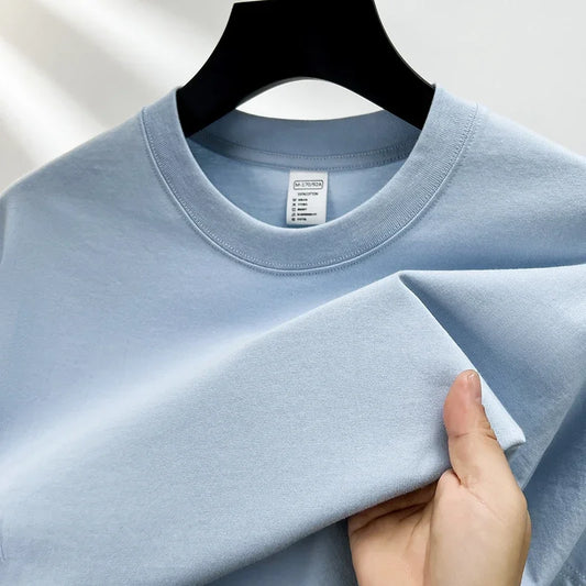Men’s Cotton Summer T-Shirt – Short Sleeve Round Neck, Breathable Fashion Top